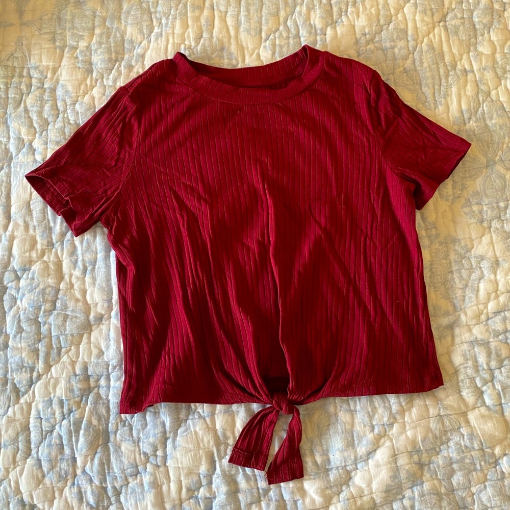 Red crop top with tie